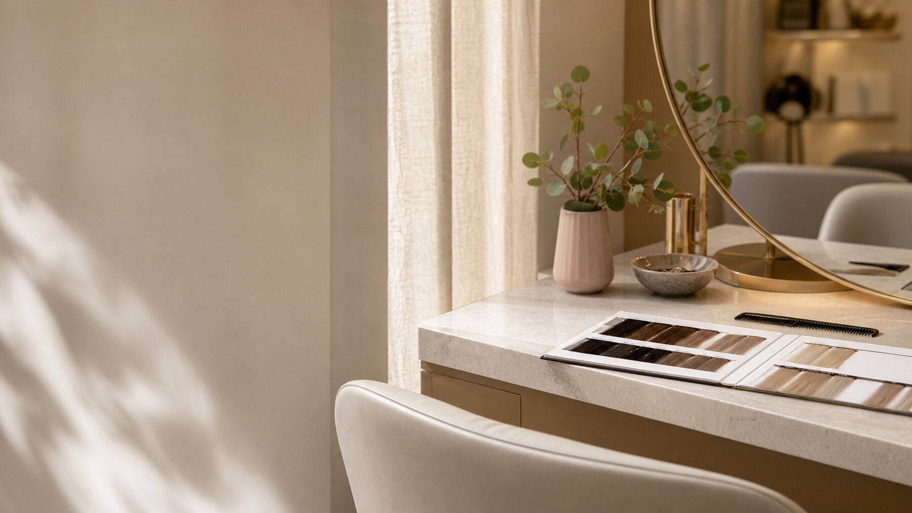 Editorial salon interior supporting the RiverSide Hair grooming service page